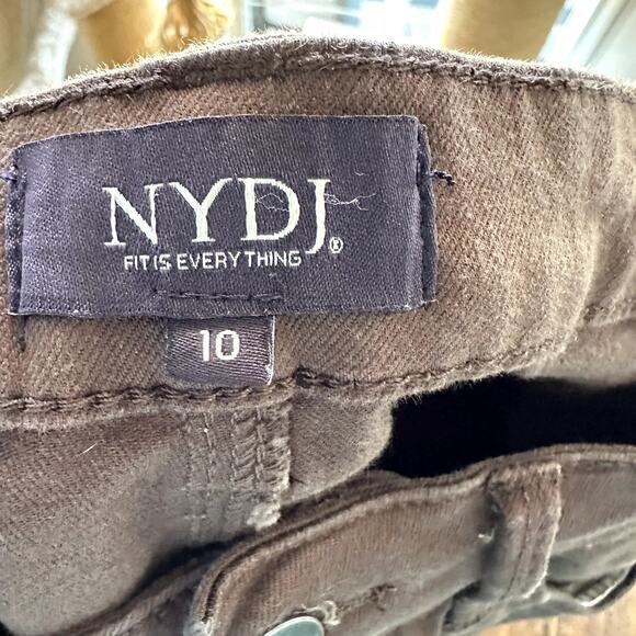 NYDJ Walnut Brown Billie Mini Boot Sz 10 5P Jeans LiftxTuck Slimming Smoothing - Picture 5 of 7